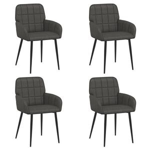 vidaXL Krzesła jadalne 4 pcs Ekosk&oacute;ra Czarny 57 x 50 x 85 cm