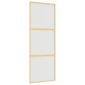vidaXL Drzwi przesuwne, złote, 76x205 cm, mrożone szkło ESG, aluminium