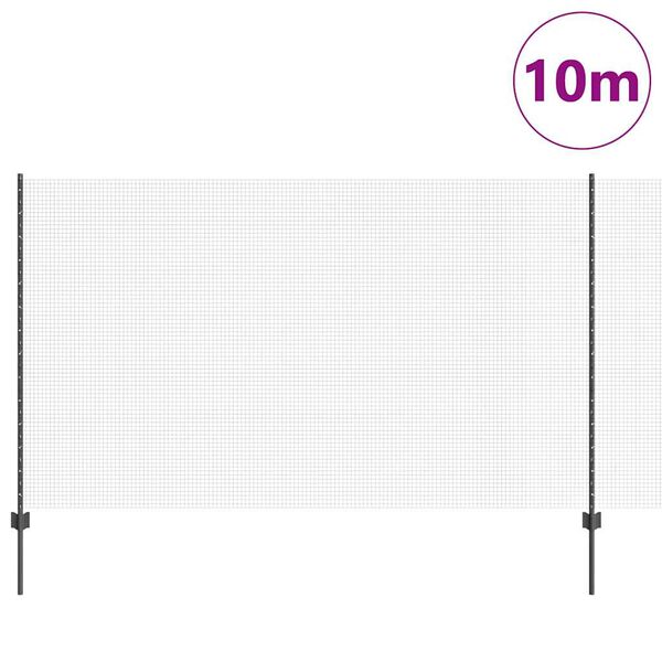 vidaXL Ogrodzenie z słupkiem Szary 1,4 x 10 m Stal i PVC