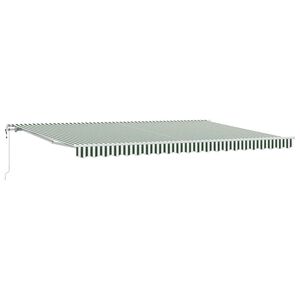 vidaXL Markiza wysuwana Zielony i Biały 500 &times; 350 cm