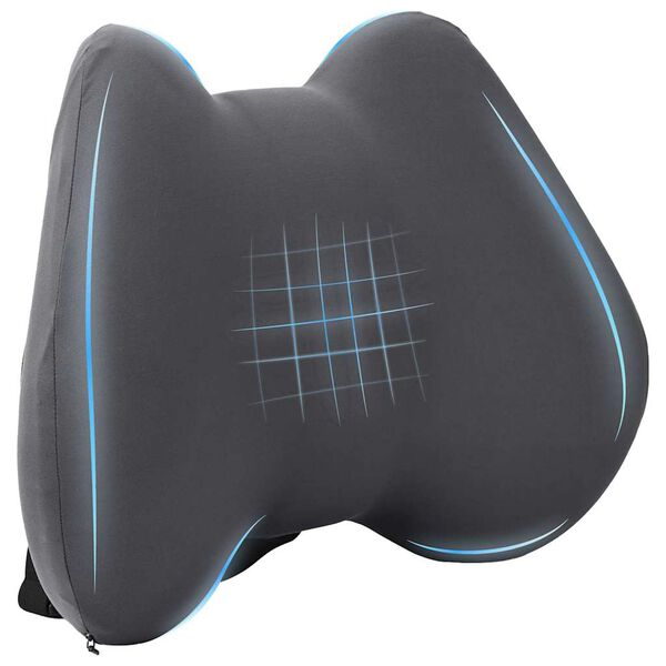 vidaXL Poduszka na plecy z poduszką Szary 40 x 32 x 14 cm Poliester