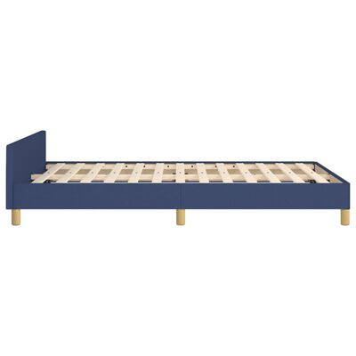 vidaXL Rama łóżka z zagłówkiem, niebieska, 120x200 cm, obita tkaniną