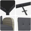 vidaXL Zestaw do jadalni w ogrodzie z poduszką 5 pcs Szary polirattan