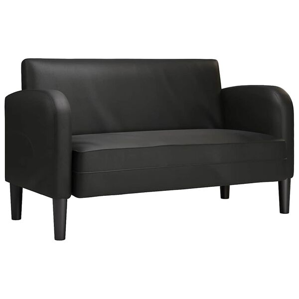 vidaXL Sofa dwuosobowa czarna 110 cm ze sk&oacute;ry ekologicznej