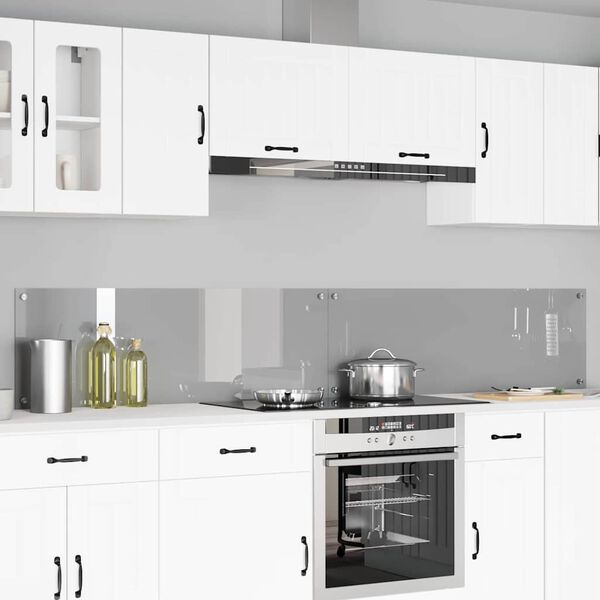 vidaXL Panel kuchenny 2 pcs Jasnoszary 120 x 40 cm szkło hartowane