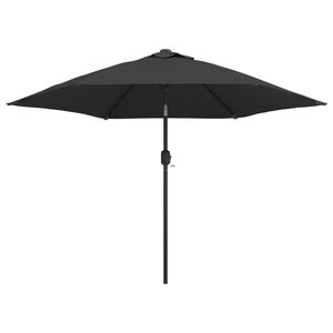 vidaXL Parasol ogrodowy z LED i stalowym słupkiem, 300 cm, antracytowy