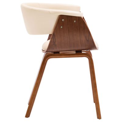 vidaXL Krzesła stołowe, 2 szt., kremowe, gięte drewno i sztuczna skóra