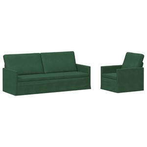 vidaXL Zestaw Sof 2 pcs Zielony dżungli Tkanina sztruksowa