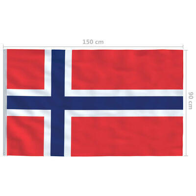 vidaXL Flaga Norwegii z aluminiowym masztem, 6,2 m