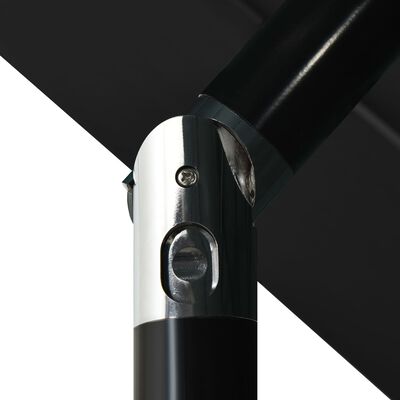 vidaXL 3-poziomowy parasol na aluminiowym słupku, czarny, 3,5 m