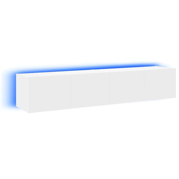 vidaXL Ścienne szafki TV z LED, 2 szt., białe, 80x35x31 cm