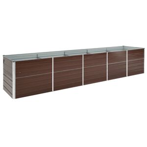 vidaXL Podwyższona donica z galwanizowanej stali 400x80x77 cm, brązowa