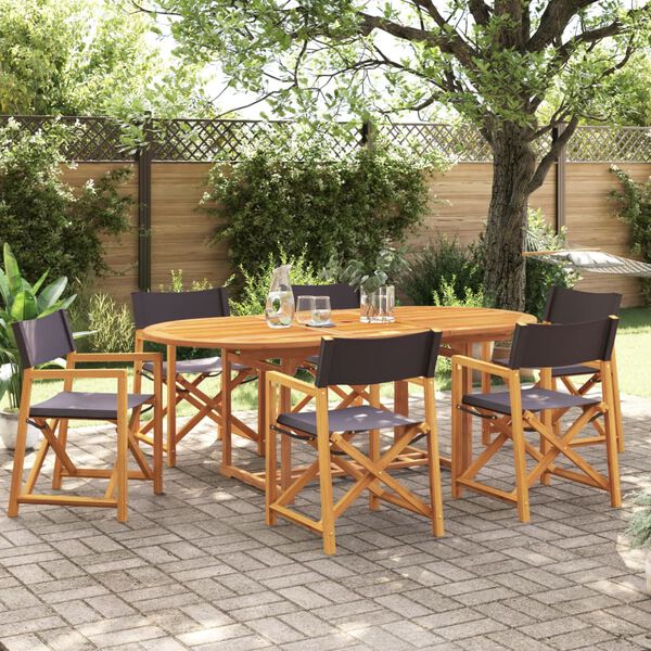 vidaXL Składane krzesła ogrodowe, 6 szt., ciemnoszara tkanina