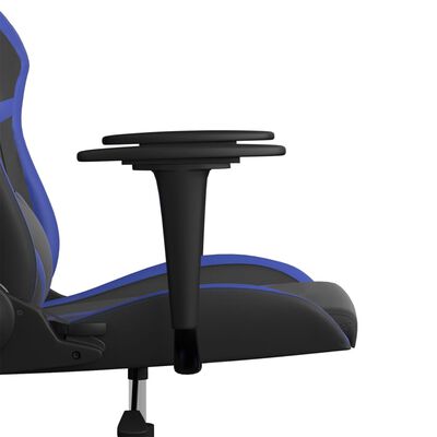vidaXL Fotel gamingowy, czarno-niebieski, sztuczna skóra