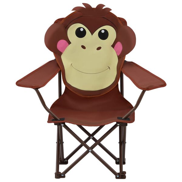 vidaXL Krzesełka ogrodowe dla dzieci, 2 szt., brązowe, tkanina