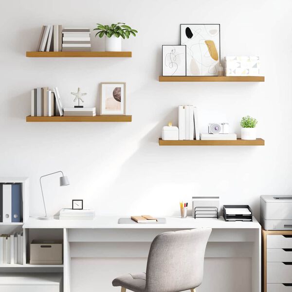 vidaXL P&oacute;łka ścienna z przechowywaniem 4 pcs Beżowy 80 x 23,5 x 4 cm