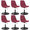 vidaXL Obrotowe krzesła stołowe, 6 szt., winna czerwień, aksamitne