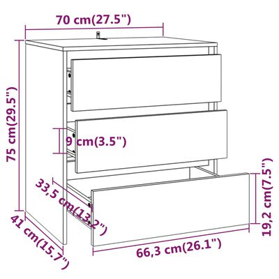 vidaXL 3-cz. szafka boczna, połysk, biała, materiał drewnopochodny
