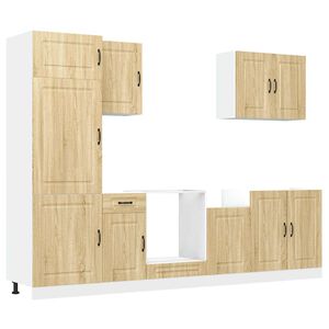 vidaXL Zestaw szafek kuchennych, Kalmar, 7-częściowy, dąb sonoma