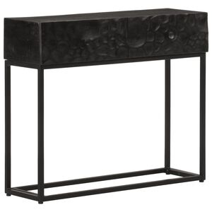 vidaXL Stolik konsolowy, czarny, 90x30x76 cm, drewno mango i żelazo