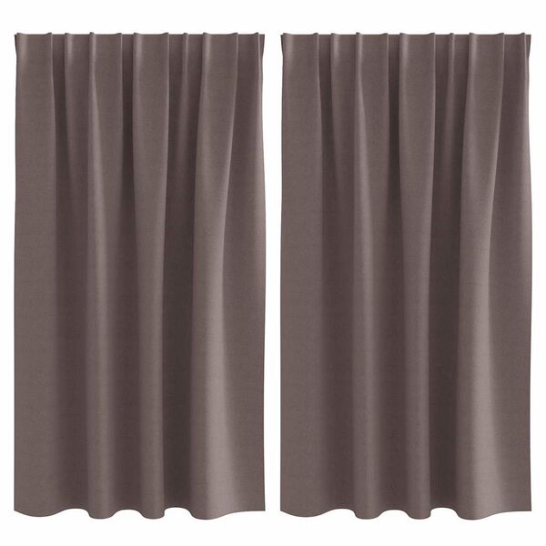 vidaXL Firany blackout z k&oacute;łkami 2 pcs Ciemny brąz 140 x 140 cm