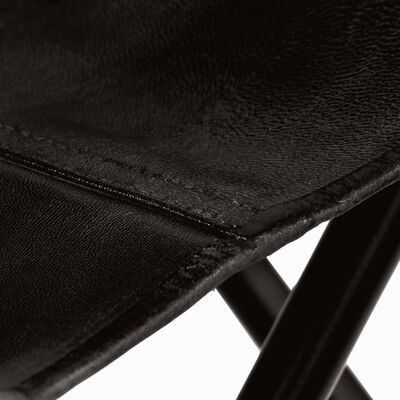 vidaXL Krzesła typu motyl, 2 szt., czarne, dziecięce, skóra naturalna