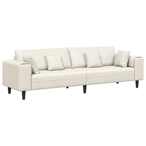 vidaXL Sofa z poduszką Kremowy 250 x 77 x 76 cm Aksamit