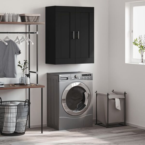 vidaXL Szafka wisząca, czarna, 69,5x34x90 cm, materiał drewnopochodny