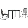 vidaXL Zestaw do jadalni w ogrodzie 3 pcs Czarny