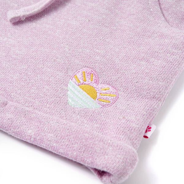 Szorty dziecięce ze sznurkiem, liliowy melanż, 140