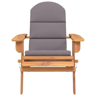 vidaXL Krzesło ogrodowe Adirondack z poduszkami, lite drewno akacjowe