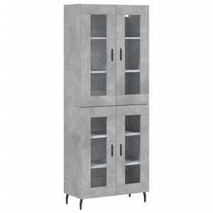 vidaXL Witrynka, szarość betonu 69,5x34x180 cm materiał drewnopochodny