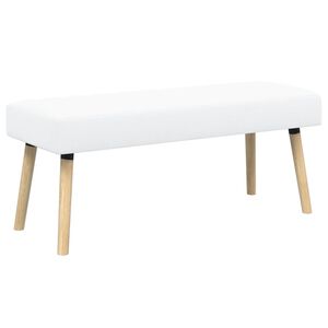 vidaXL Ławka z kanalikowym pikowaniem Biały 110 x 40 x 46 cm tkanina
