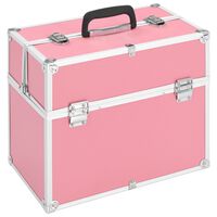 vidaXL Kuferek na kosmetyki, 38x23x34 cm, różowy, aluminiowy