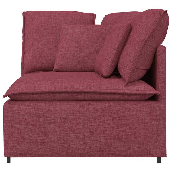 vidaXL Modułowy Narożnik Sofa z Poduszkami Wino Czerwone 100 cm