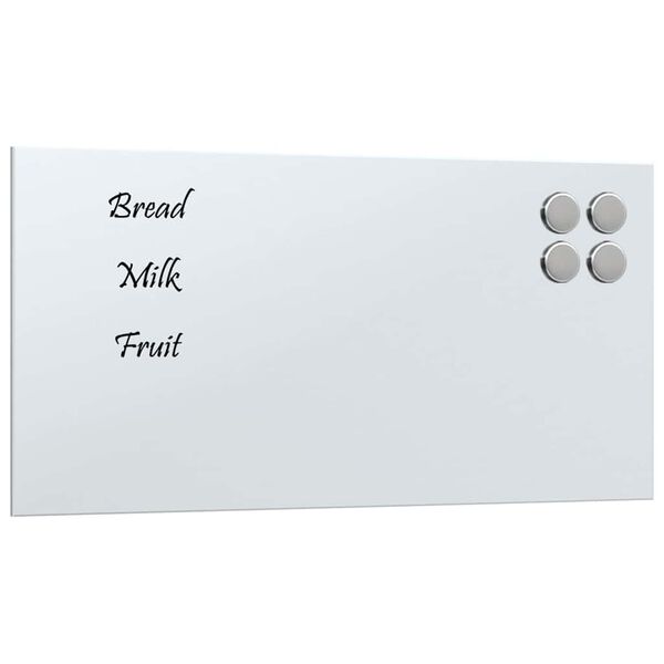 vidaXL Ścienna tablica magnetyczna, biała, 40x20 cm, szkło hartowane