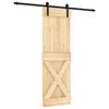vidaXL Drzwi przesuwne Naturalny i czarny 70 x 210 cm