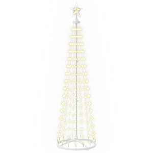 vidaXL Choinka stożkowa LED 180 cm 250 LED Ciepła biel Stal Biały