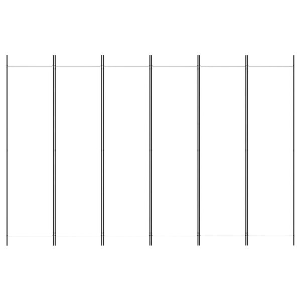 vidaXL Parawan 6-panelowy, biały, 300 x 200 cm, tkanina