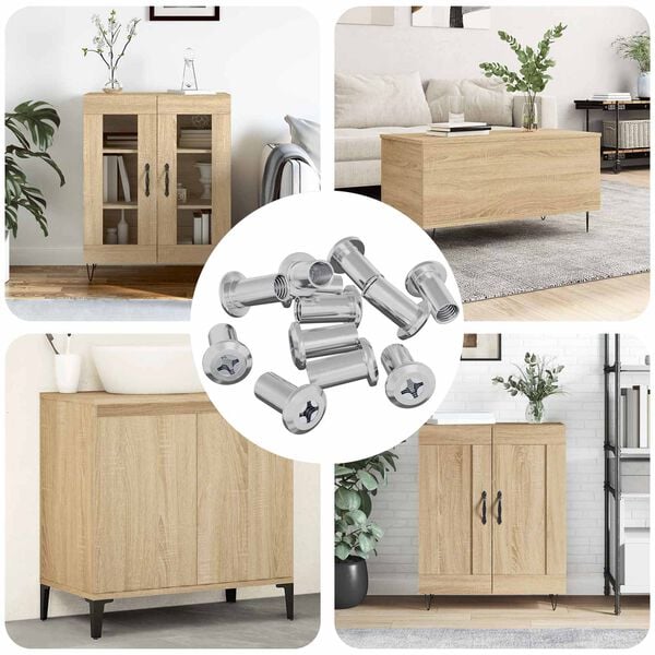 vidaXL Nakretka Zamkowa 2857 pcs Nikiel Stal