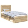 vidaXL Ramka ł&oacute;żka Gładki Dąb Sonoma 75 x 190 cm Lite drewno sosnowe
