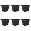 vidaXL Doniczki 6 pcs Czarny 28,5 x 28,5 x 22 cm Z tworzywa sztucznego
