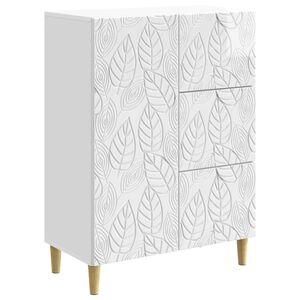 vidaXL Bufet Biały wysoki połysk 66 x 34,5 x 90 cm Drewno inżynieryjne