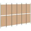 vidaXL Ekspresowy 6-panelowy parawan Beżowy 300 x 200 cm tkanina