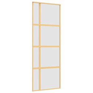 vidaXL Drzwi przesuwne, złote, 76x205 cm, mrożone szkło ESG, aluminium