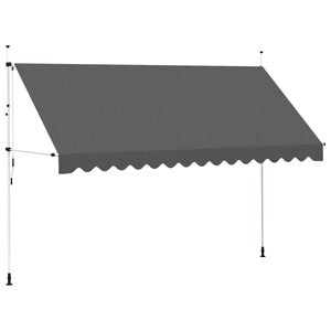 vidaXL Markiza zwijana ręcznie, 400 cm, antracytowa