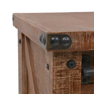 vidaXL Stolik konsola, lite drewno jodłowe, 131x35,5x75 cm, brązowy