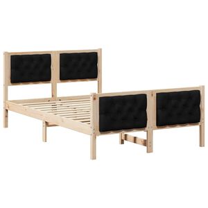 vidaXL Ramka ł&oacute;żka Czarny 120 x 200 cm Lite drewno sosnowe