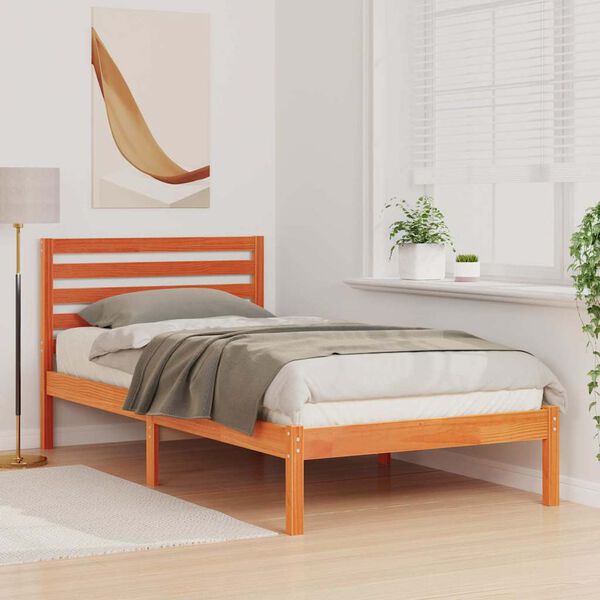 vidaXL Ramka ł&oacute;żka Woskowy Brąz 80 x 200 cm Lite drewno sosnowe