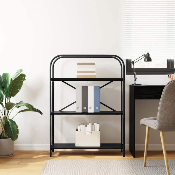 vidaXL P&oacute;łka na książki Czarny Dąb 80 x 30 x 109 cm